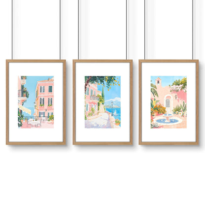 Framed Wall Art Large | Set of 3 Beach Decor Wall art Prints