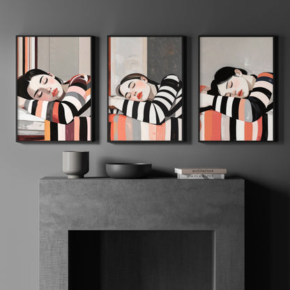Frames Poster | Set of 3 Boho Women Wall art Prints