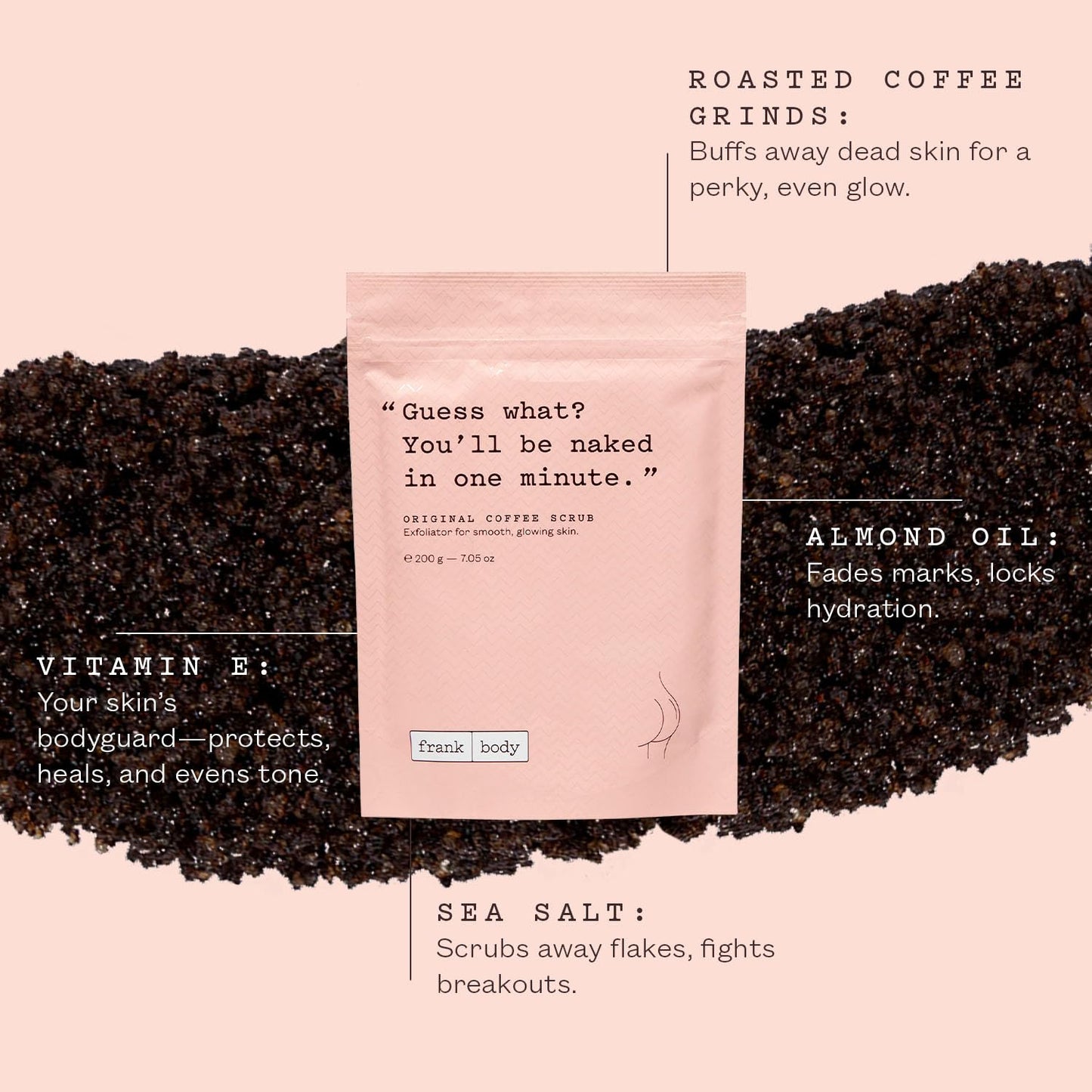 Frank Body Original Coffee Scrub – 7.05oz | Natural & Cruelty-Free Exfoliating Body Scrub
