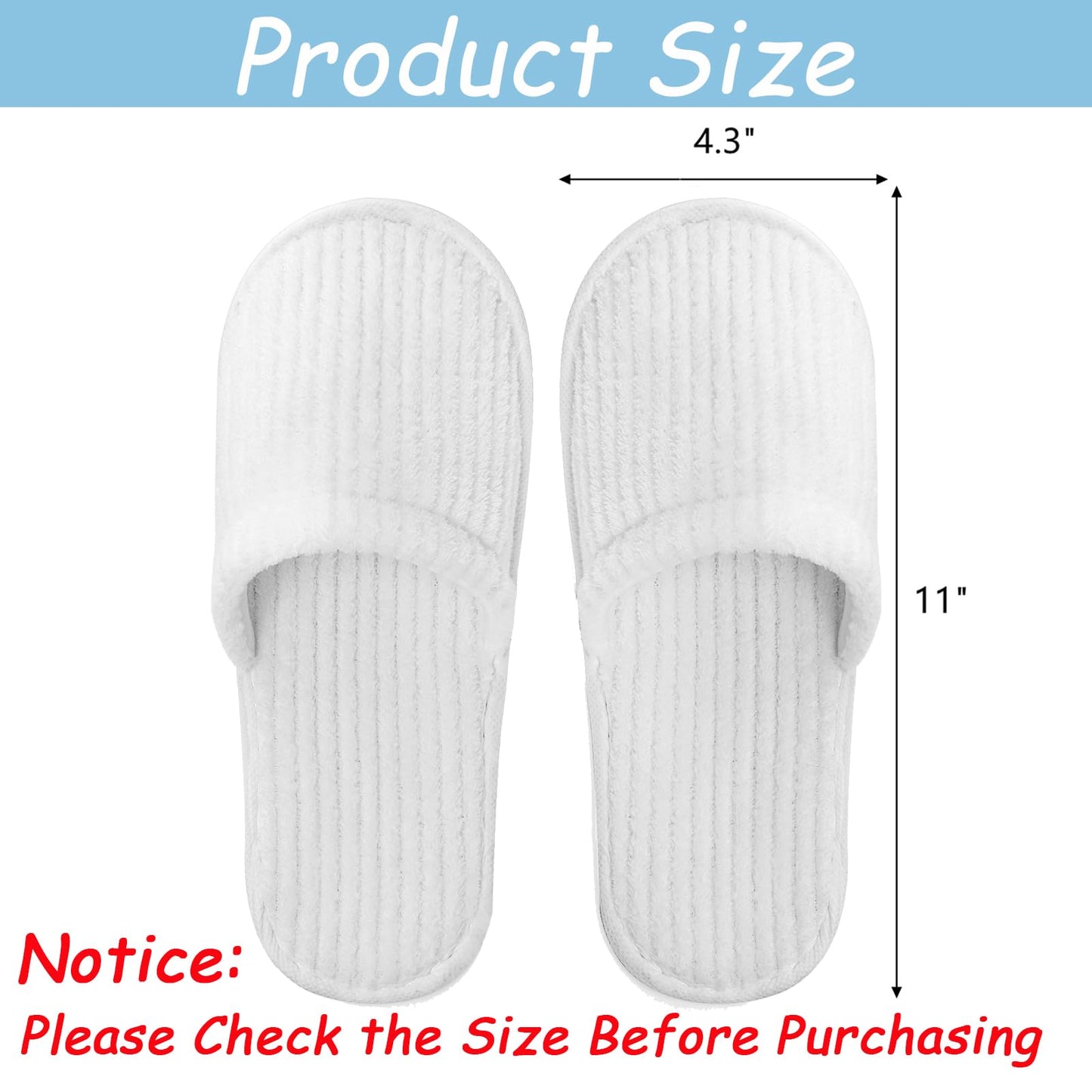 Frcctre 20 Pairs White Disposable Slippers – Closed Toe Coral Fleece Spa Slippers for Travel, Hotels & Home