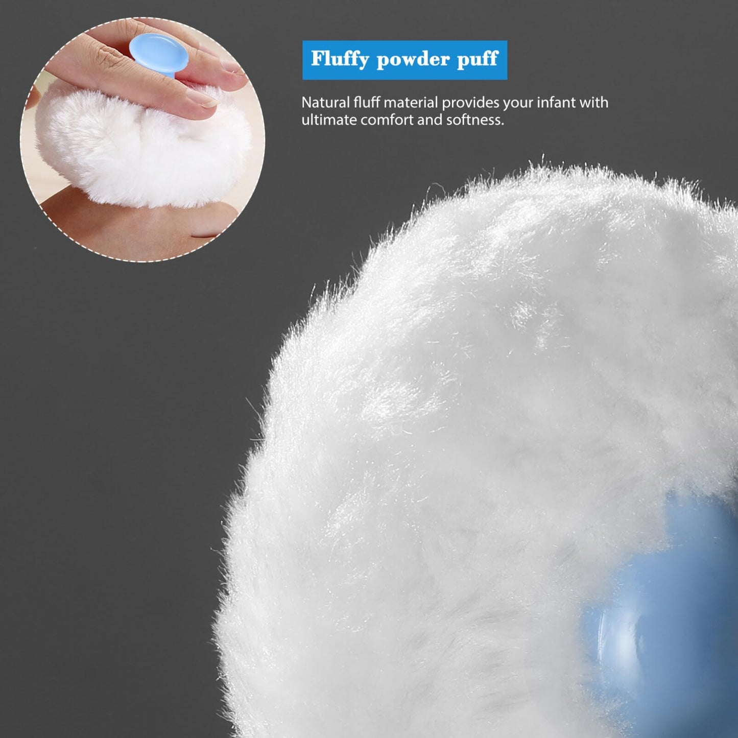 FRCOLOR Baby Powder Puff Container – Compact, Lightweight Case with Soft Puff for Smooth Body Powder Application
