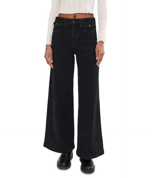 Free People Kellee High-Rise Palazzo Pants - Black, Size 26