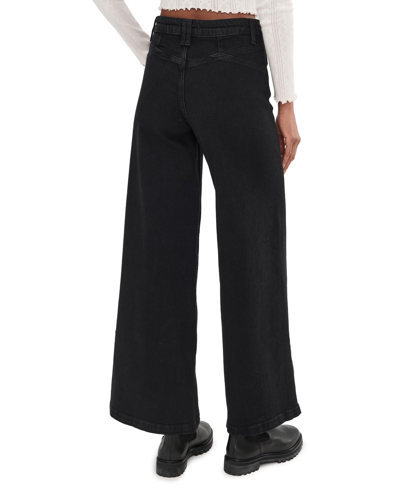 Free People Kellee High-Rise Palazzo Pants - Black, Size 26