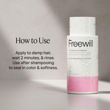 Freewill Color Preserve Conditioner | Rich Hydration for Color-Treated Hair – 8.5 oz
