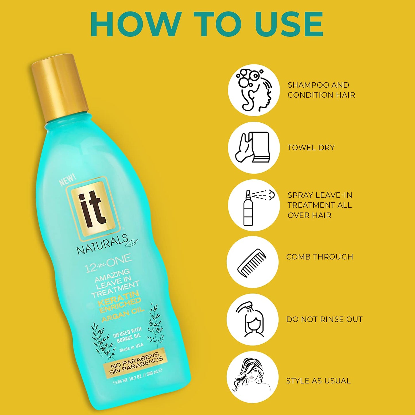 Freeze It 12-in-One Leave-In Hair Treatment with Keratin & Argan Oil – Silky, Shiny Hair