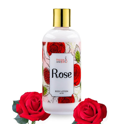 Freida and Joe Rose Scented Body Lotion – Luxury 10oz Deep Moisturizing Firming Lotion