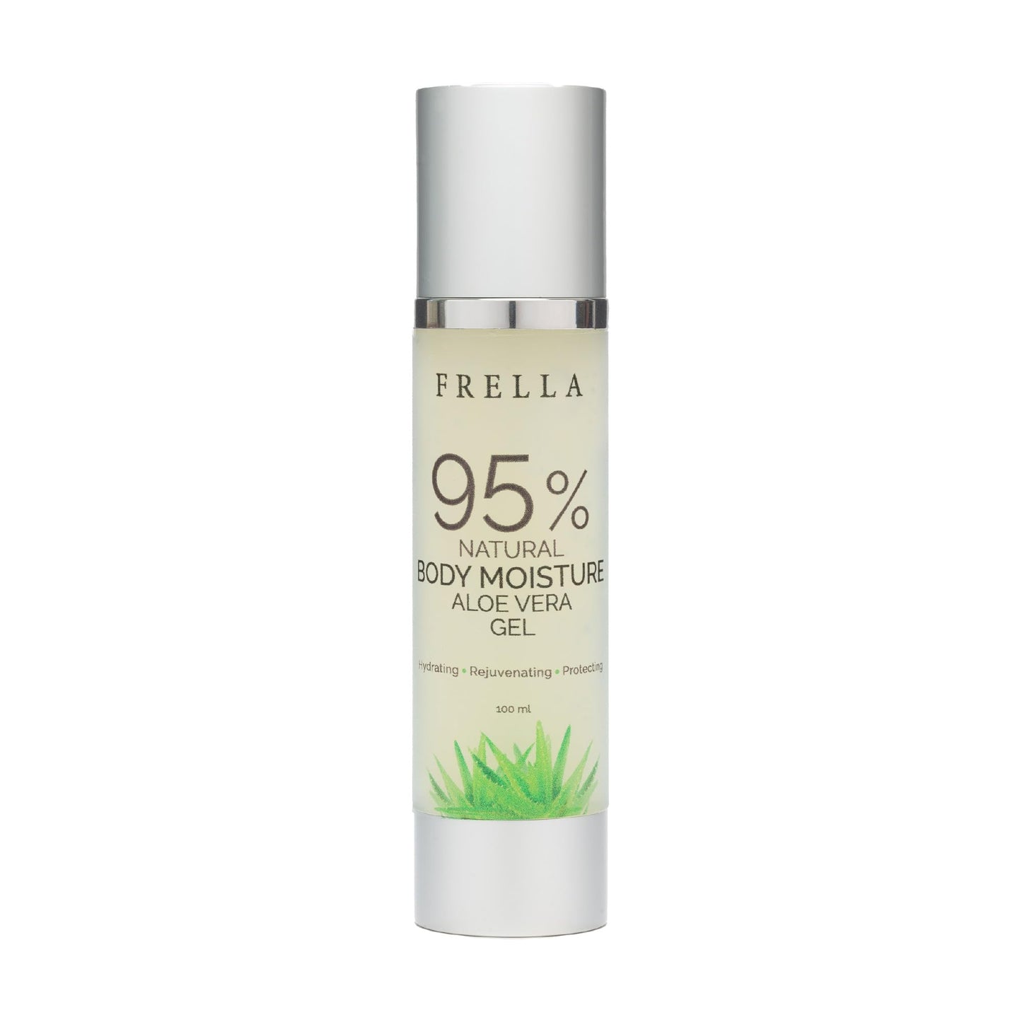 Frella Pure Aloe Vera Body Moisture Gel – Travel Pack (95% Pure Aloe Vera) for Face, Body & Hair