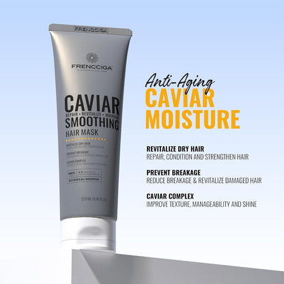 FRENCCIGA Caviar Hair Mask – Replenishing Moisture for Dry Hair with Luxurious Caviar Complex (8.45 oz)