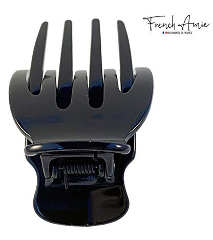 French Amie Bear Paw Black Small Hair Claw Clip – 2.75in Handmade Cellulose Acetate