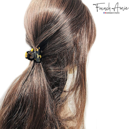 French Amie Belle Yellow Tokyo Small 1.5-Inch Handmade Hair Claw Clip – No Slip Grip