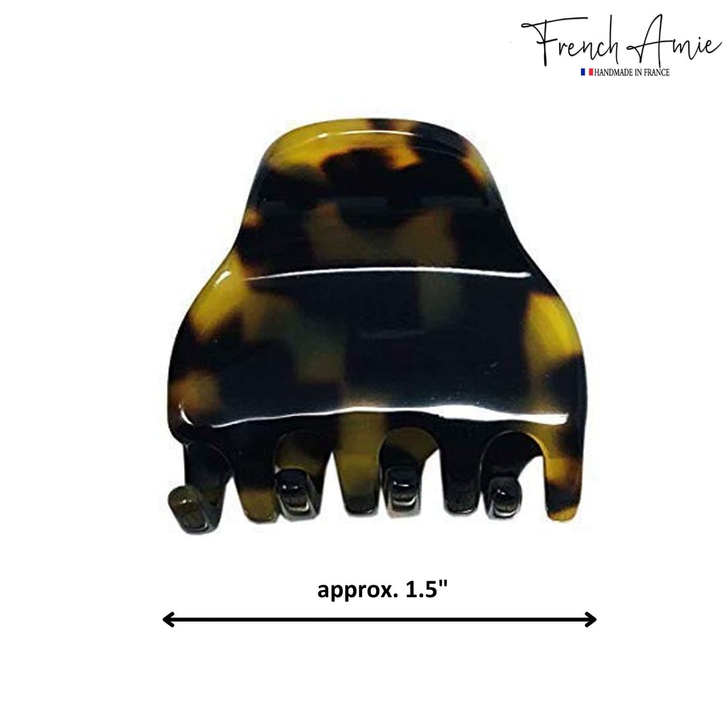 French Amie Belle Yellow Tokyo Small 1.5-Inch Handmade Hair Claw Clip – No Slip Grip