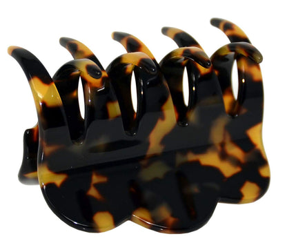 French Amie Crown Wave Yellow Tokyo Small Clip – Handmade in France, Interlocking Jaw