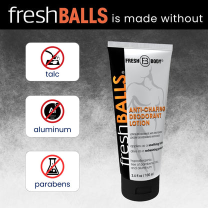 Fresh BALLS Cream – Men's Anti-Chafing Comfort Lotion | Fresh Body FB, 3.4 fl oz
