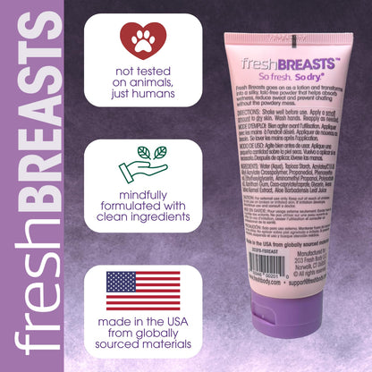 Fresh Body FB Breasts On-The-Go Anti-Chafing Lotion to Powder – Unscented 60-Pack Travel Size