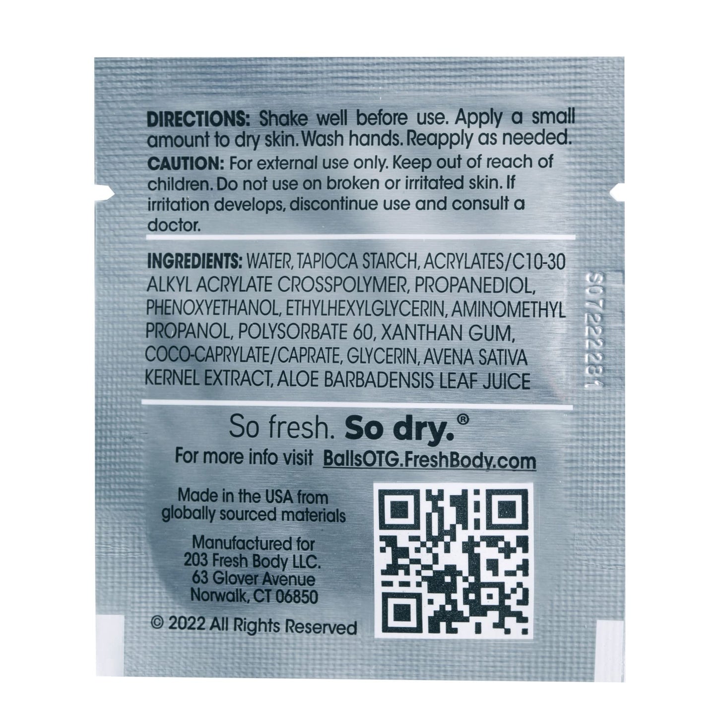 Fresh Body FB Fresh Balls On-The-Go Anti Chafing Lotion – 30 Travel Pack (0.07 fl oz each) for Men