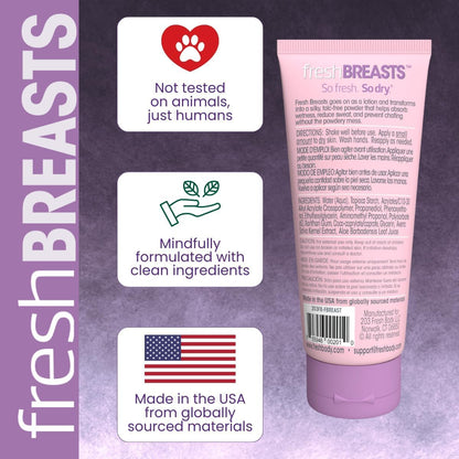 Fresh Body FB Ladies No Sweat Bundle - Fresh Breasts Lotion 3.4 oz + Lady Anti-Monkey Butt Powder 8 oz