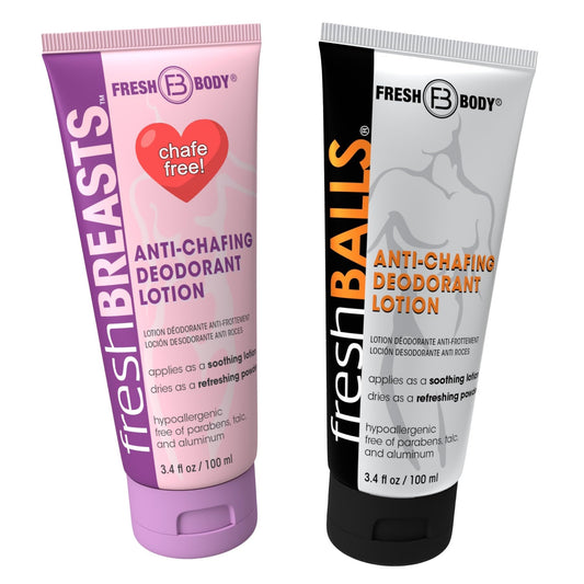 Fresh Breasts + Fresh Balls Anti-Chafing Cream Bundle – Talc-Free, Aluminum-Free