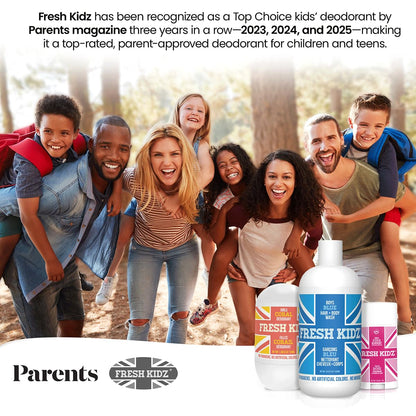 Fresh Kidz Coral Deodorant Stick – Aluminum- and Baking Soda-Free, 24-Hour Odor Protection for Kids & Teens