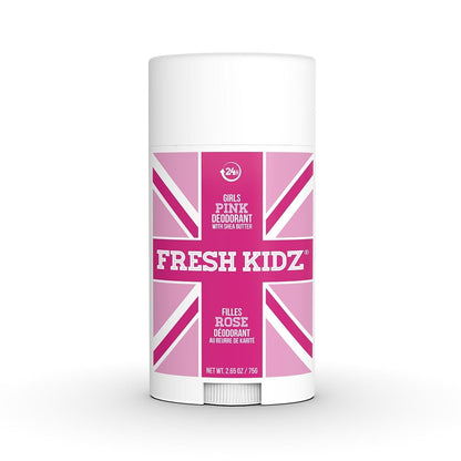 Fresh Kidz Pink Deodorant Stick – Aluminum- and Baking Soda-Free, 24-Hour Protection for Sensitive Skin