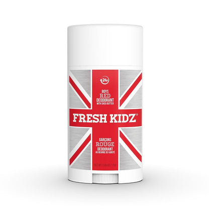 Fresh Kidz Deodorant Stick for Kids and Teens – Aluminum Free, Baking Soda Free, 24 Hour Protection (Boys Red) 2.65 oz