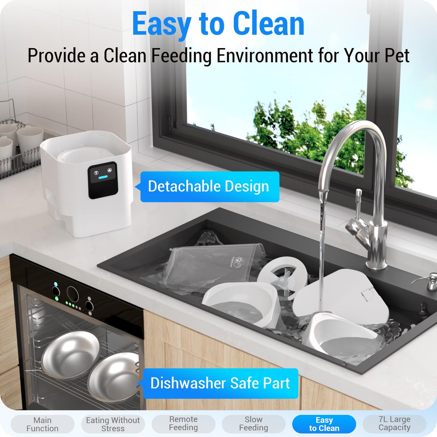 Frienhund Automatic Cat Feeder for Two Pets | Slow Feed, 5G WiFi, App Control, 29 Cup