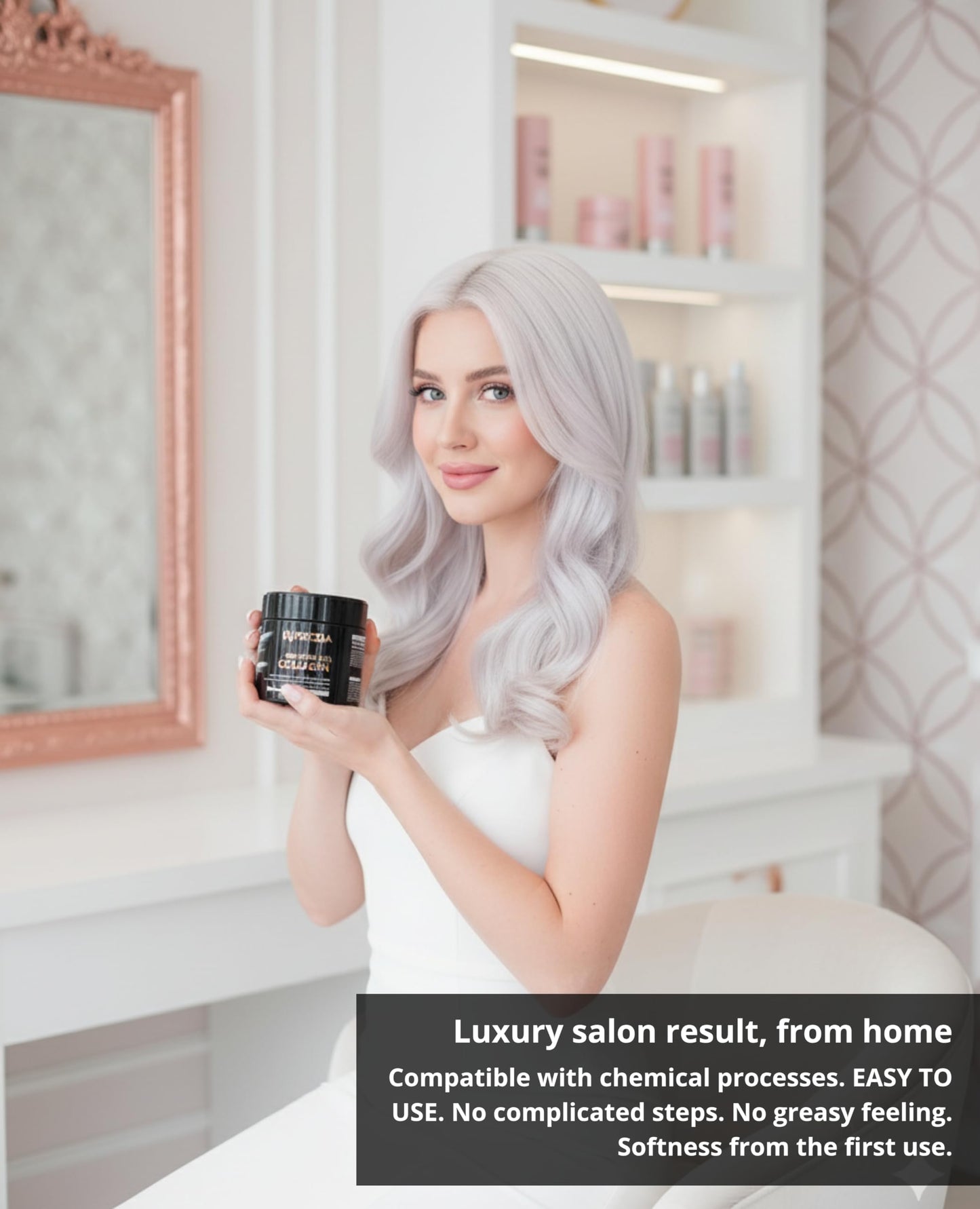Frizzia ULTRA Collagen Hair Mask – Easy to Use Hydration, Shine & Anti-Frizz (500 ml, Purple)