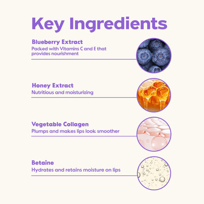 FRUDIA Blueberry Honey Lip Balm Tube | Exfoliating & Moisturizing Dewy Lip Care with Jeju Blueberry & Honey Extracts