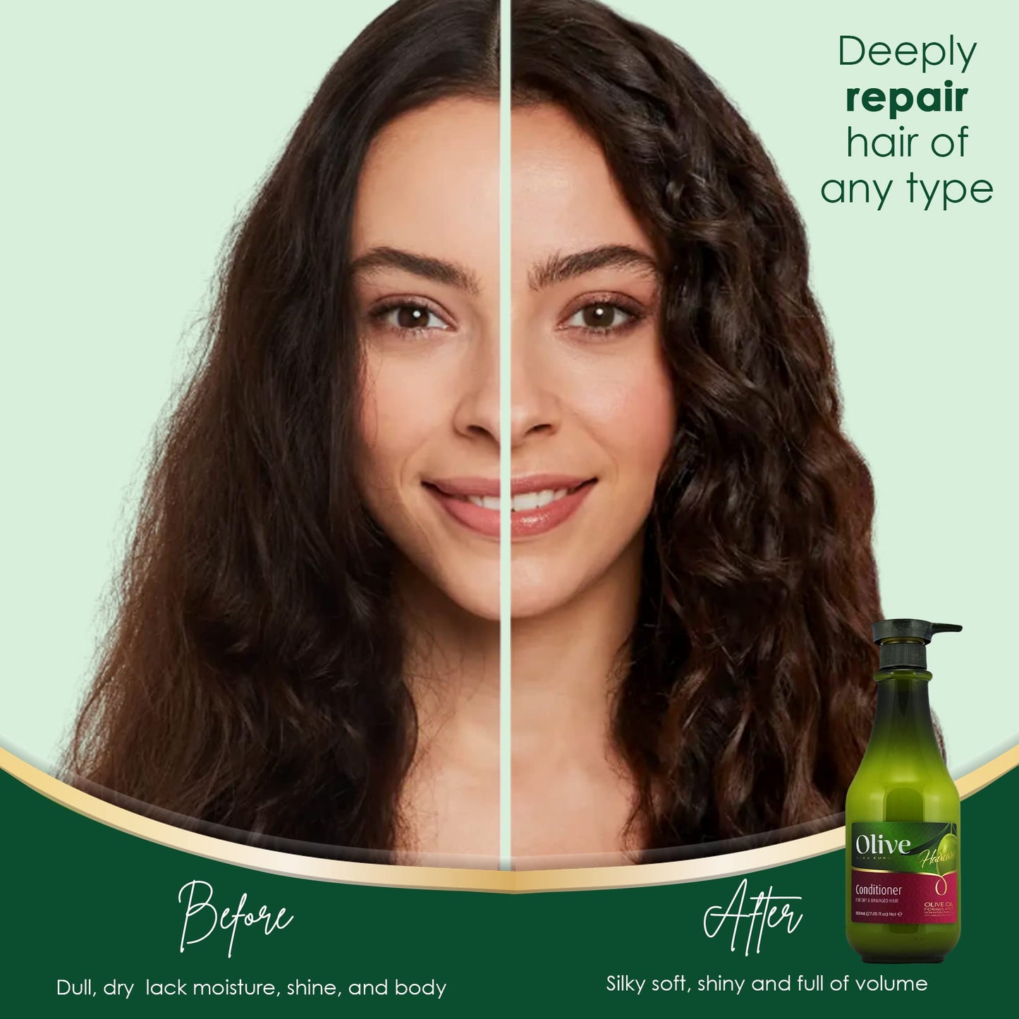Frulatte Olive Oil Moisturizing Hair Conditioner — Vitamin E, Shea Butter & Oils