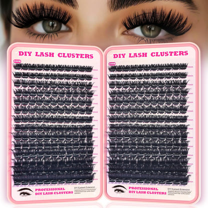 FTBZCF Lash Clusters 336pc DIY Manga Wispy Lashes 10-18mm 200D