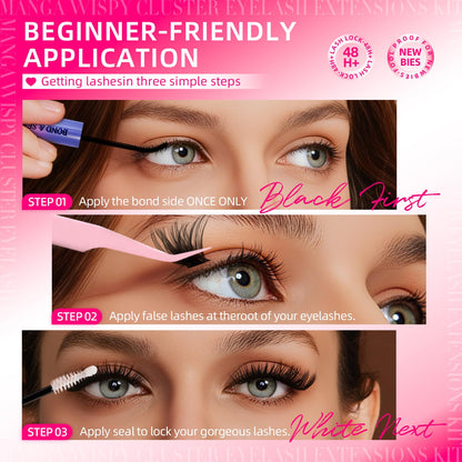 FTBZCF Lash Clusters 336pc DIY Manga Wispy Lashes 10-18mm 200D