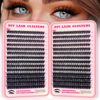 FTBZCF Lash Clusters – 504pcs 100D Natural Fluffy D Curl Lashes (10–18mm) DIY Manga Wispy Extensions