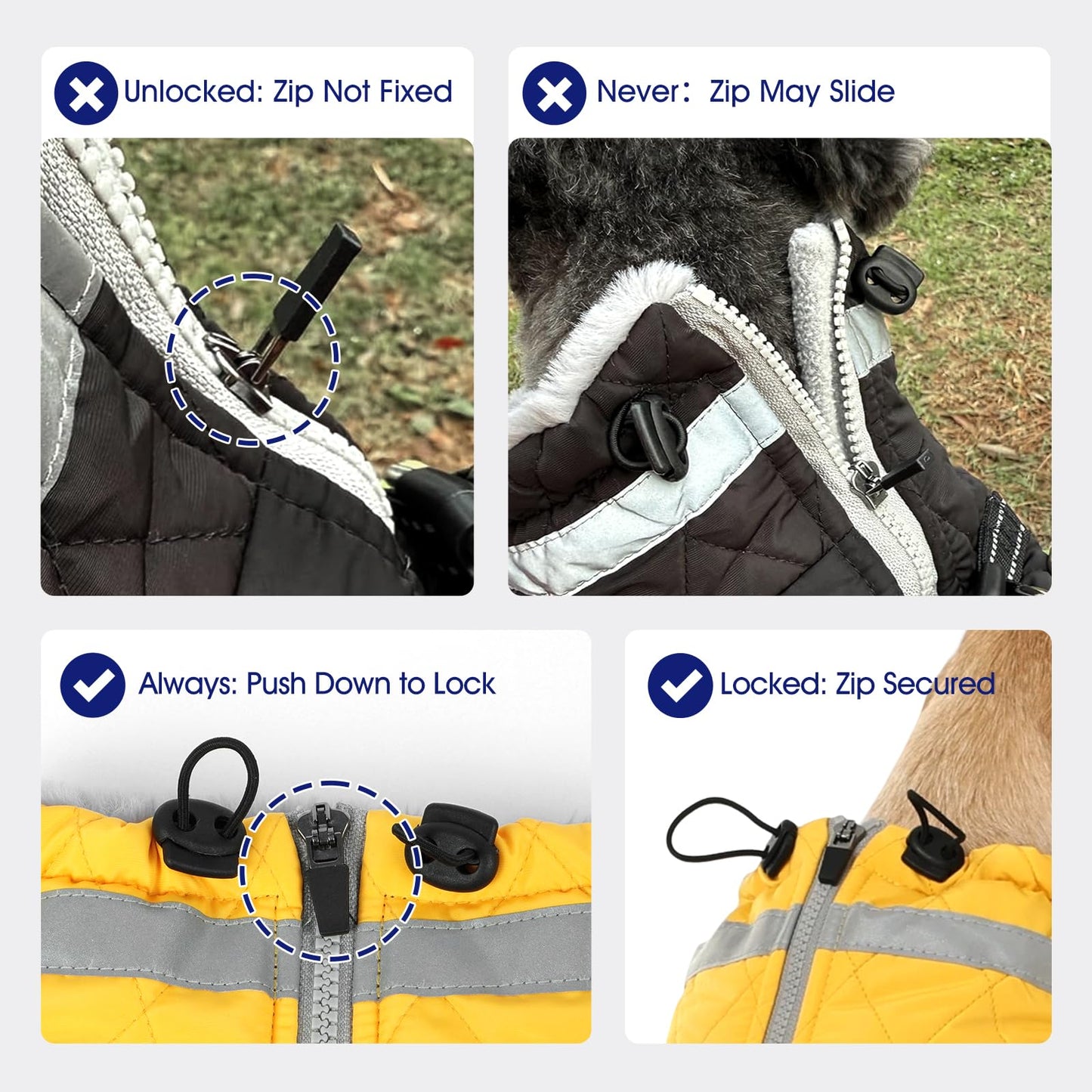 FUAMEY Large Dog Coat – Waterproof Winter Jacket with Built-in Harness