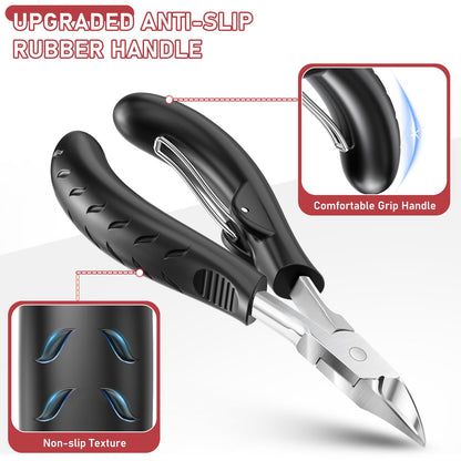 FUMAX Toenail Clippers for Thick Nails – Wide Jaw, Long Handle