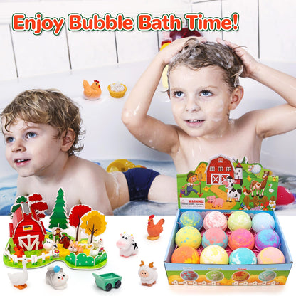 FUNCREVITY Kids Bath Bombs with Toys Inside – Safe Handmade Bubble Bath