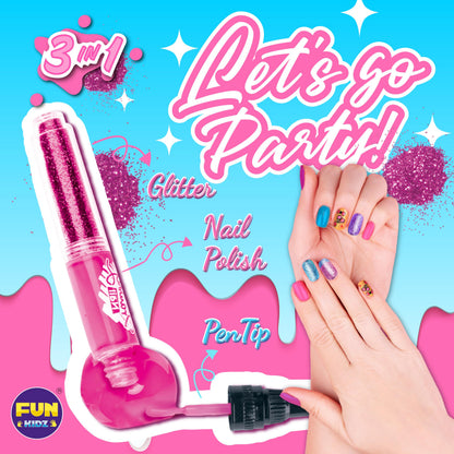FUN KIDZ Nail Polish Pens Kit – 3-in-1 Nail Art Studio for Girls 7-12
