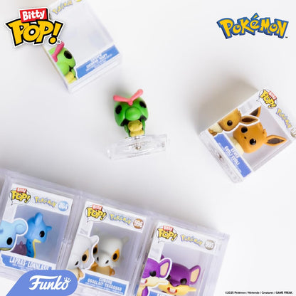 Funko Pop Bitty Pokémon Collection – Pikachu, Vaporeon, Caterpie & Cubone 0.9" Figures + Stackable Display Case