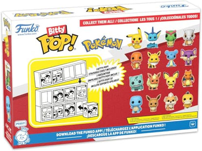 Funko Pop Bitty Pokémon Collection – Pikachu, Vaporeon, Caterpie & Cubone 0.9" Figures + Stackable Display Case