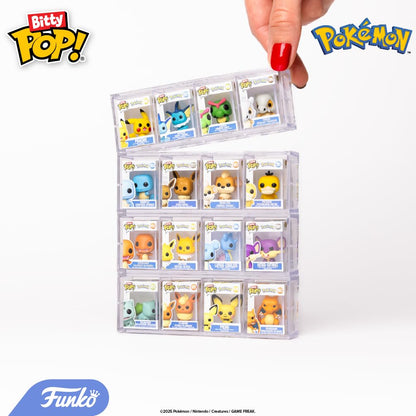 Funko Pop Bitty Pokémon Collection – Pikachu, Vaporeon, Caterpie & Cubone 0.9" Figures + Stackable Display Case