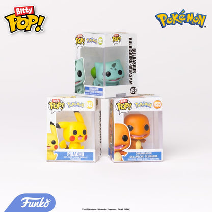 Funko Pop Bitty Pokémon Collection – Pikachu, Vaporeon, Caterpie & Cubone 0.9" Figures + Stackable Display Case