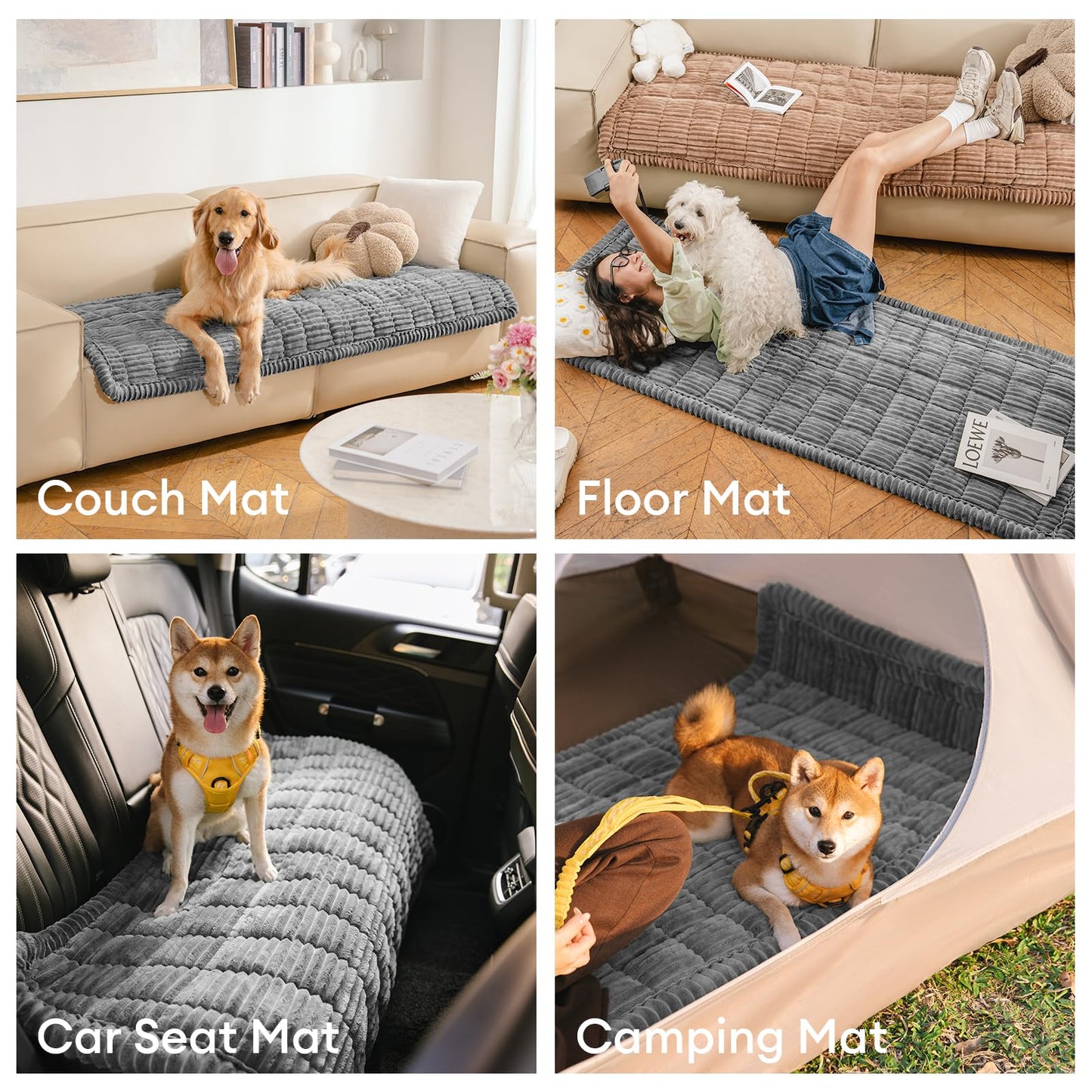 FUNNY FUZZY Pet Couch Covers for Sofa – Washable Flannel Protector (Blue-Grey, 27.6×70.9 in)