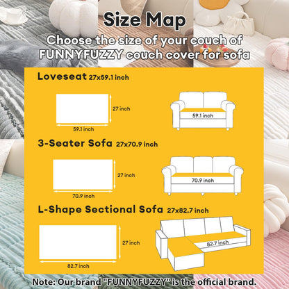 FUNNY FUZZY Pet Couch Covers for Sofa – Washable Flannel Protector (Blue-Grey, 27.6×70.9 in)