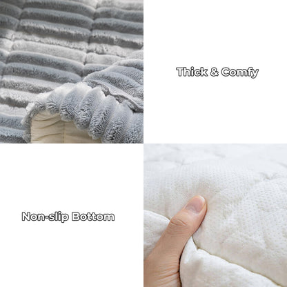 FUNNY FUZZY Pet Couch Covers for Sofa – Washable Flannel Protector (Blue-Grey, 27.6×70.9 in)