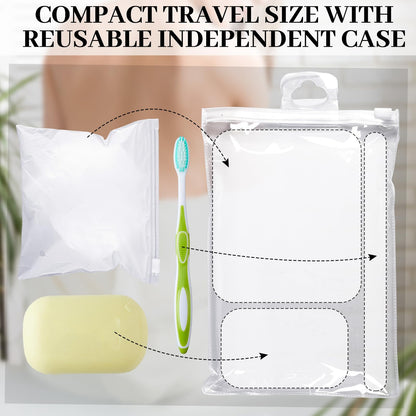Funnymoom 12 Pcs Travel Size Loofah with Case – Portable White Bath Sponges (25g Each)