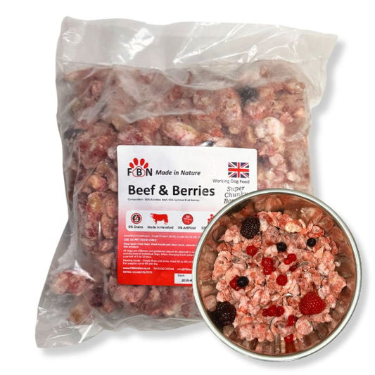 Fur Baby Nutrition Beef & Berries (Boneless) Frozen Dog Food 1kg