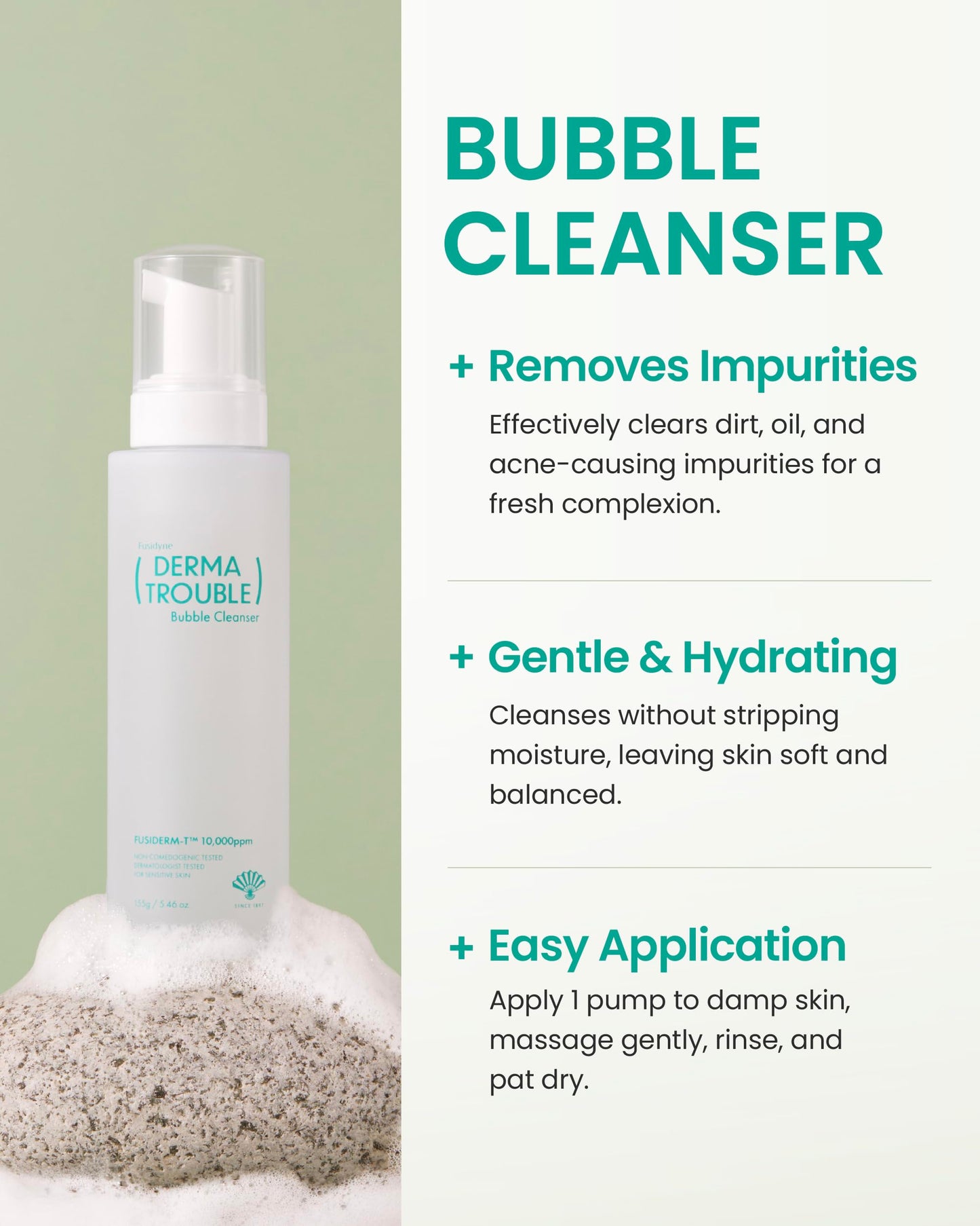 FUSIDYNE Derma Trouble Balancing AC 3 Step Kit – Soothing, Sebum-Control for Blemish-Prone Skin
