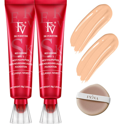 FV 2 Pack Waterproof Foundation – Matte Finish, Medium Coverage, Oil-Control for Oily/Normal Skin (Classic Ivory) 1.05 fl oz