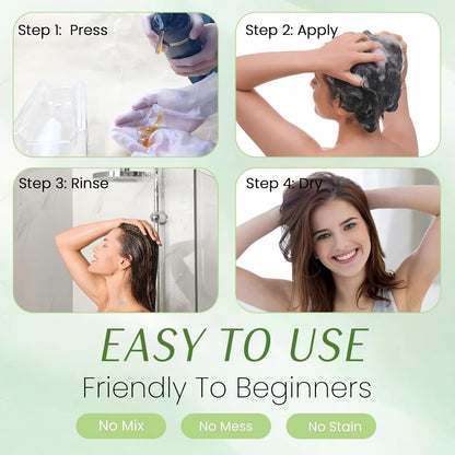 Fvquhvo Light Brown Hair Dye Shampoo – 3-in-1 Coconut Color for Quick, Gentle Hair Color