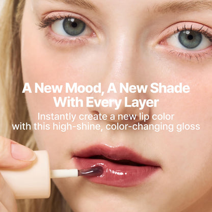 fwee 3D Changing Gloss 02 Scene Lavender – Color-Changing Lip Gloss, Layering Gloss, Long-Lasting & Plumping | 5.6g