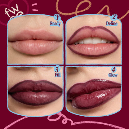 fwee Long Lasting Dual Coloring Lip Liner – Drawn To You | All-in-One Dual Stick, Satin Finish