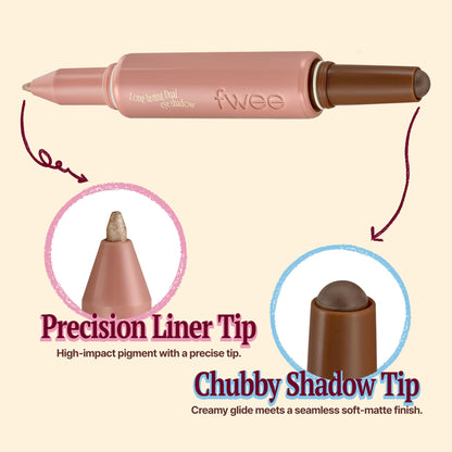fwee Dual Coloring Eye Shadow Stick – Stone & Deep Brown Matte | Long-Wear